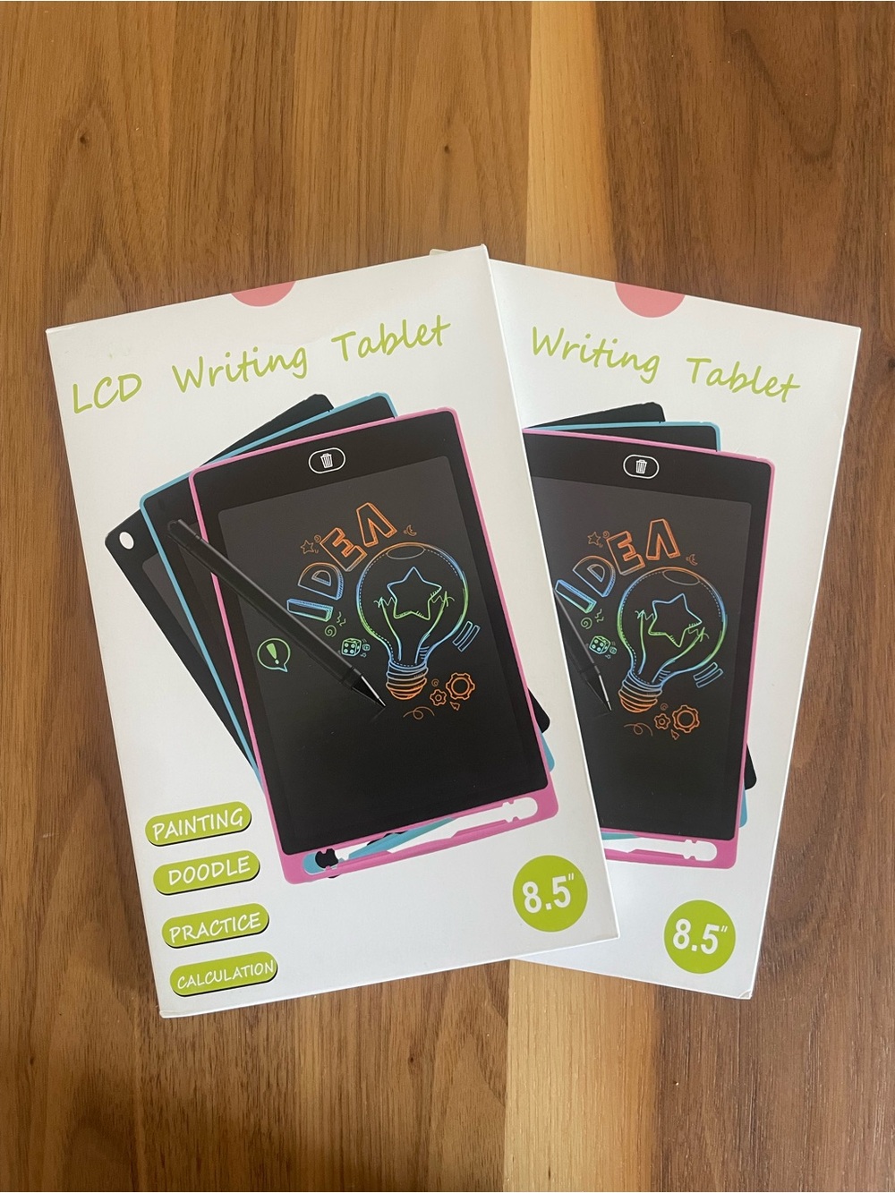 8.5" Pink LCD Writing Tablet – Reusable Digital Notepad 2pk